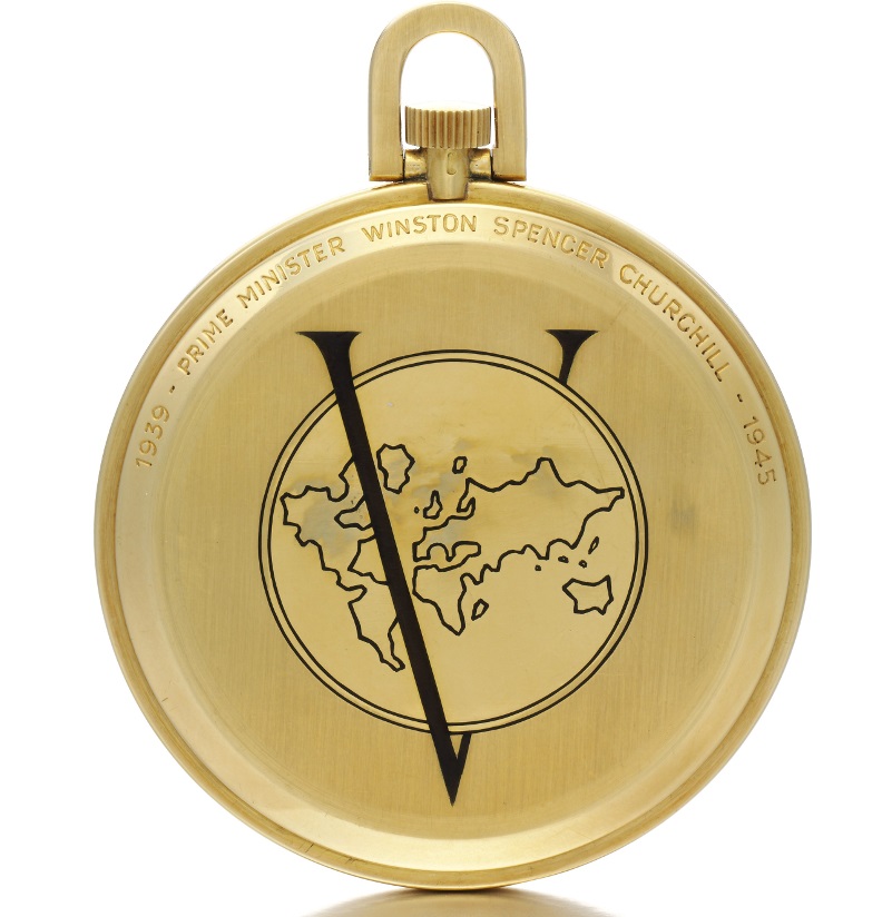 Winston Churchill World Time Pocket watch by Louis Cottier caseback - Sothebys via Perpetuelle