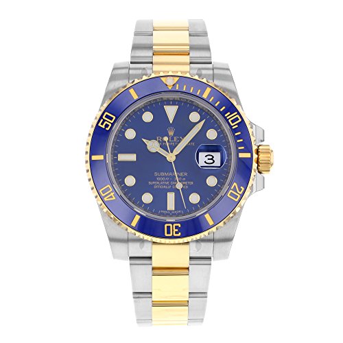 Rolex Submariner Stainless Steel Yellow Gold Watch Blue Ceramic 116613 Box/Papers 2016