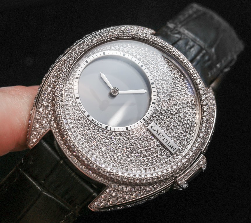 Cartier Clé De Cartier Watches Leather Strap Replica Mysterious Hour Watch Hands-On Hands-On